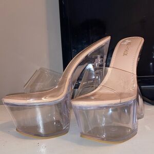 Chase +Chloe Clear Sexy Platform Hottie Heels